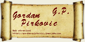 Gordan Pirković vizit kartica